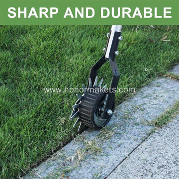 Hot sale Stainless Steel Handle Wheel Rotary Edger manual corner weeder yard garden hand tools grass hand edger